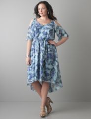 Cold shoulder snake print dress by Lane Bryant