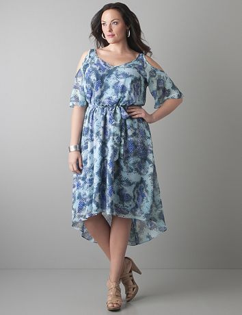 Cold shoulder snake print dress by Lane Bryant
