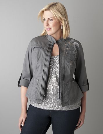 Embellished moto jacket by Lane Bryant