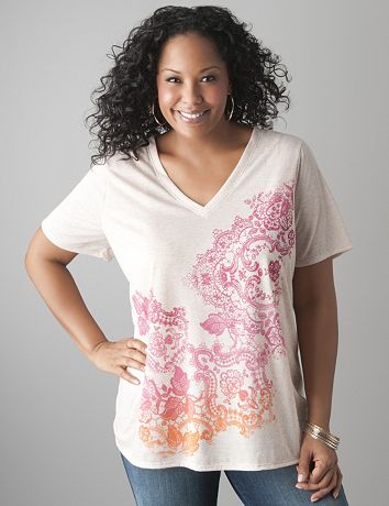 Embellished scroll tee by Lane Bryant