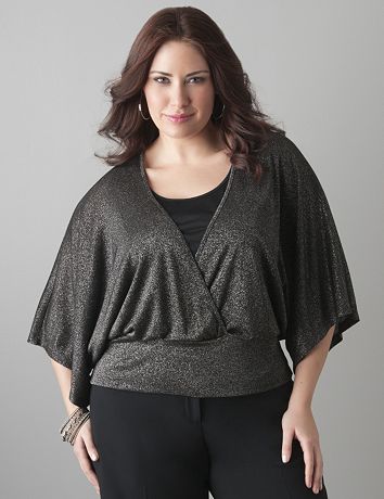 Banded bottom surplice top by Lane Bryant