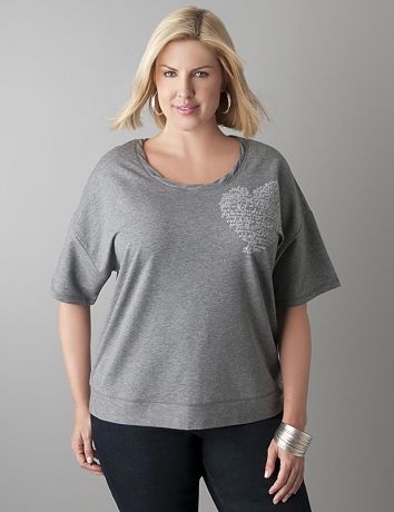 Twisted neckline active top by Lane Bryant