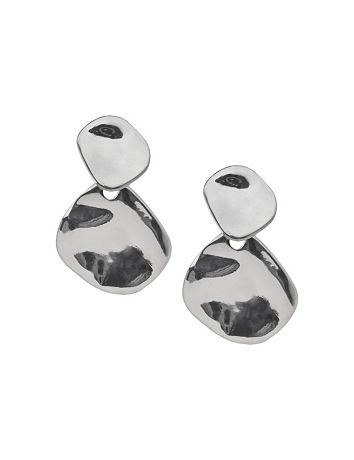 Hammered double button earrings by Lane Bryant