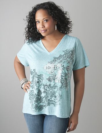 Foil scroll tee by Lane Bryant