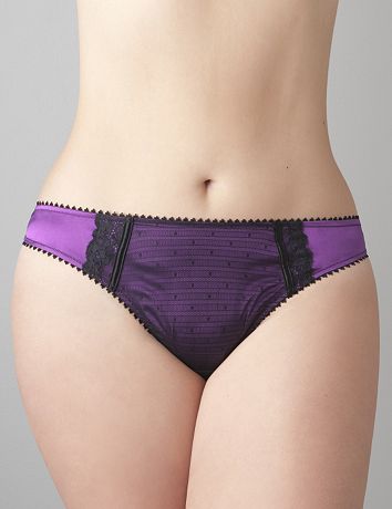 Satin & lace thong panty by Cacique