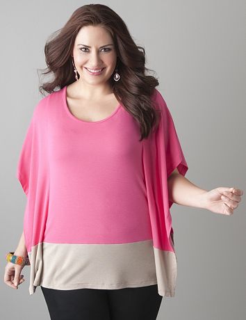 Colorblock flutter top by Lane Bryant