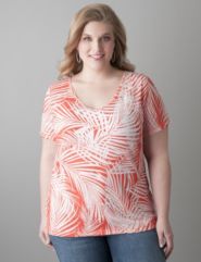 Palm print burnout tee by Lane Bryant