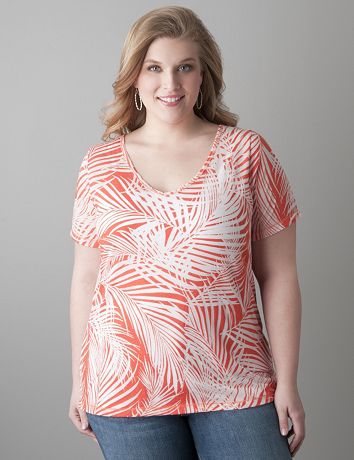 Palm print burnout tee by Lane Bryant
