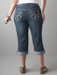 Rolled cuff denim capri by Lane Bryant
