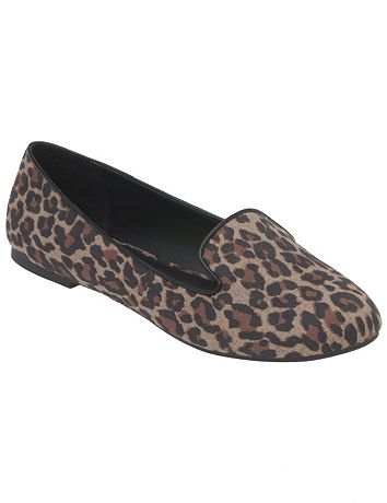 Faux suede animal flat by Lane Bryant