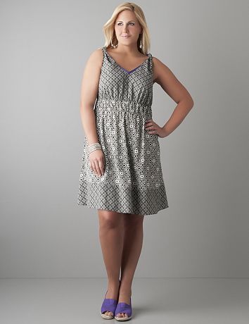 Mixed print dress by Lane Bryant