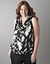 Cowl neck feather print shell tank by Lane Bryant