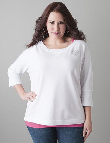 Embellished terry sweatshirt by Lane Bryant