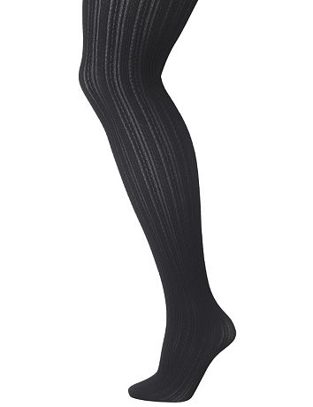 Textured cable tights by Lane Bryant