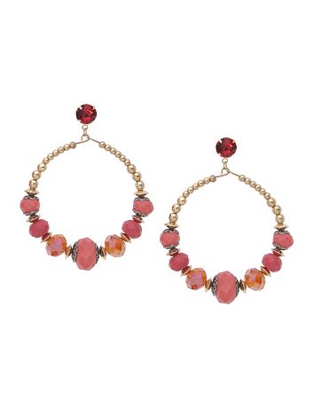 Beaded hoop drop earrings by Lane Bryant