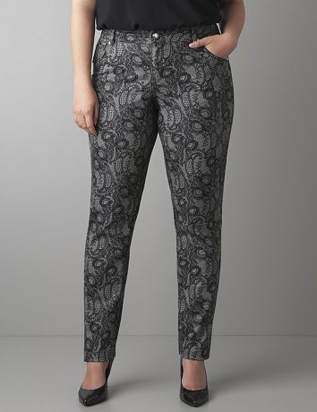 Lace print skinny jean by Lane Bryant