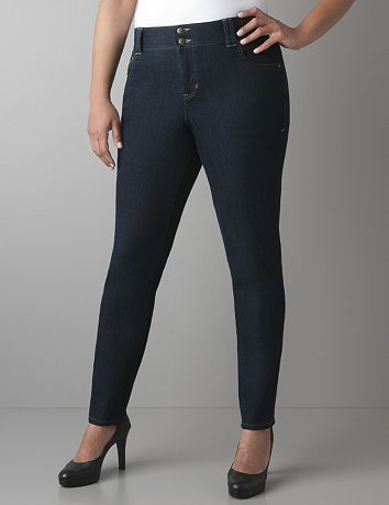 Dark rinse skinny jean with Tighter Tummy Technology