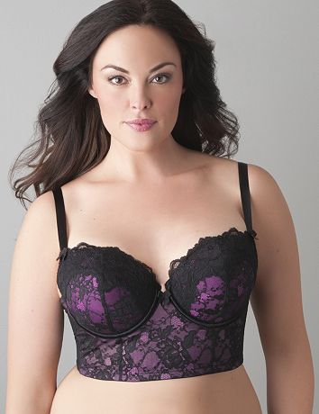 Lace overlay longline demi bra by Cacique