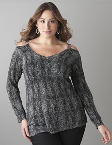 Shimmering python print sweater by Lane Bryant
