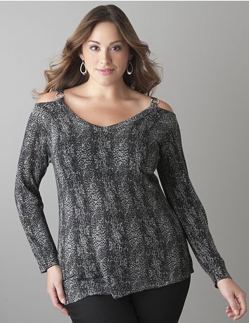 Shimmering python print sweater by Lane Bryant