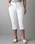 Embellished white denim capri by Lane Bryant