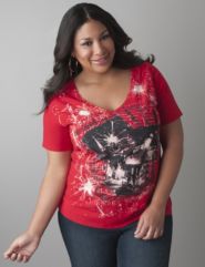 Fireworks V-neck tee