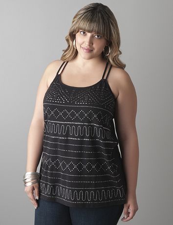 Embellished racer back tank by Lane Bryant