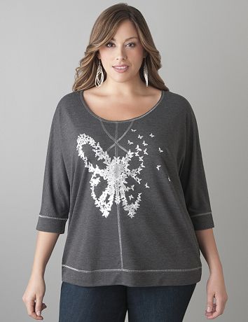 Butterfly dolman top by Lane Bryant