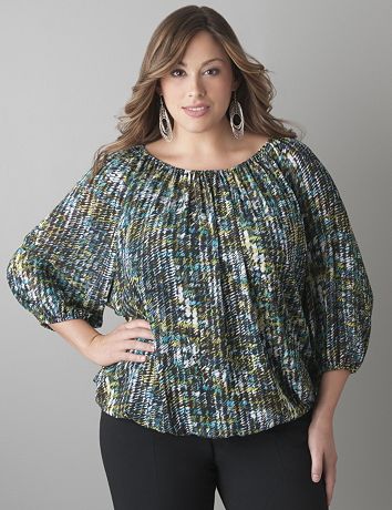 Print peasant blouse by Lane Bryant