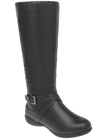 Buckled riding boot with comfort sole by Lane Bryant