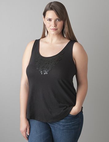 Paillette embellished tank by Lane Bryant