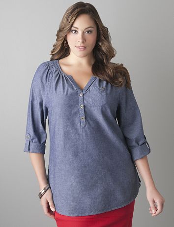 Chambray tunic by Lane Bryant