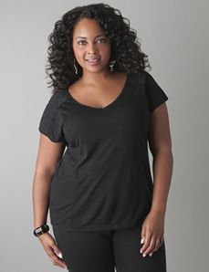 Lace shoulder tee by Lane Bryant
