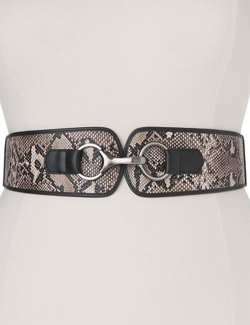 Snakeskin tab stretch belt by Lane Bryant