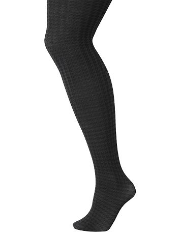Two tone houndstooth tights by Lane Bryant