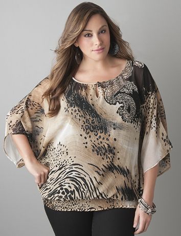 Animal print dolman blouse by Lane Bryant