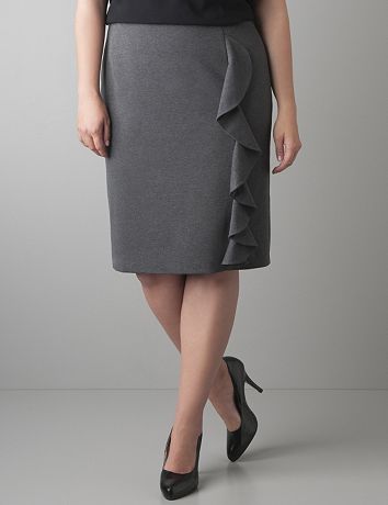 Ruffled ponte knit skirt by Lane Bryant