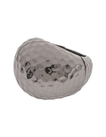 Hammered hematite dome ring by Lane Bryant