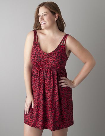 Strappy animal print chemise by Cacique