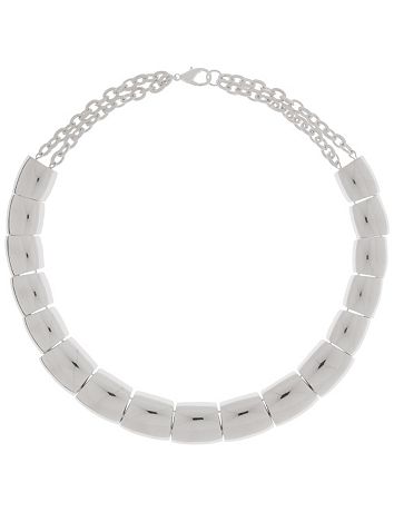 Silvertone blocks collar necklace by Lane Bryant