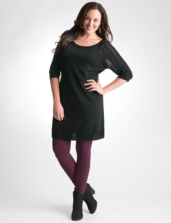 Plus Size Pointelle Sweater Tunic by Lane Bryant