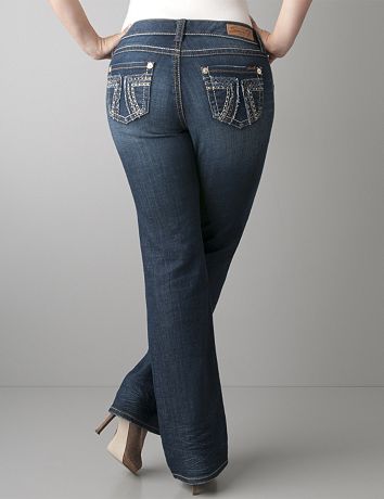 Dark sandblast bootcut jean by Seven7