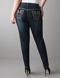 Velvet pocket skinny jean by Lane Bryant