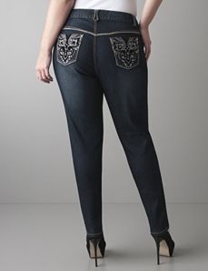 Velvet pocket skinny jean by Lane Bryant