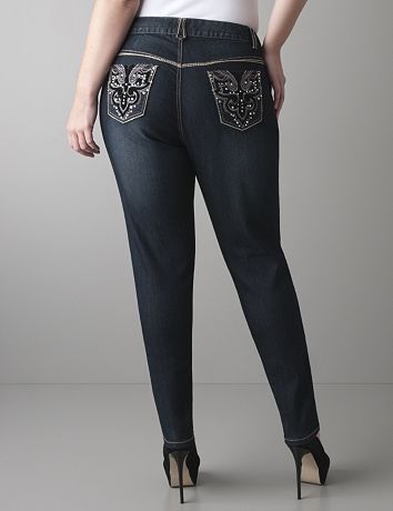 Velvet pocket skinny jean by Lane Bryant