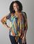 Feather print tie front blouse by Lane Bryant