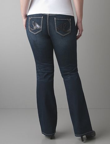 Pleather detail bootcut jean by Lane Bryant