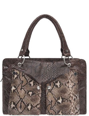 Colorblock snakeskin satchel by Lane Bryant