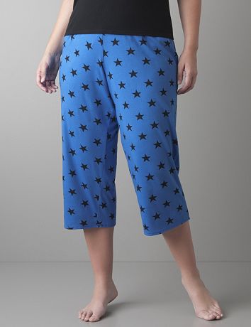 Star print cropped sleep pant by Cacique