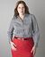 Houndstooth cotton sateen shirt by Lane Bryant